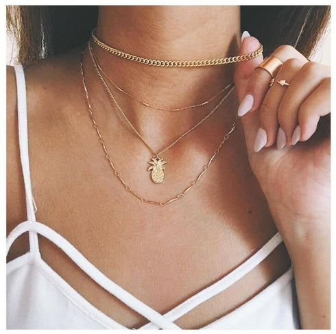Minimalist Pineapple Pendant Necklace for Women - ROUTINE FASHION